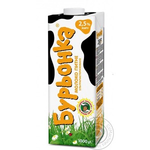 Молоко ультрапастеризоване Бурьонка, 2,5%, 1л