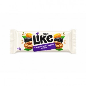 Цукерки Like з волоськими горіхами, курагою та чорносливом, ф. 40г